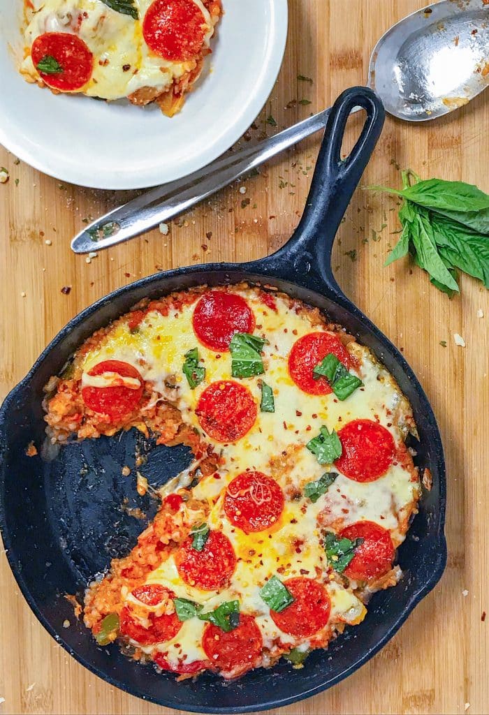 Keto Pizza fried rice using miracle noodles
