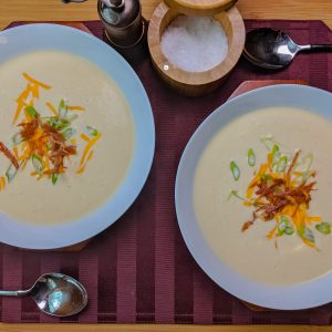 five cheese cauliflower soup