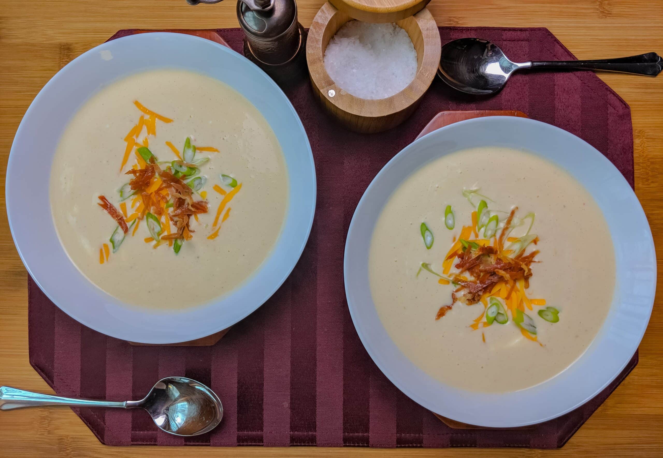 five cheese cauliflower soup