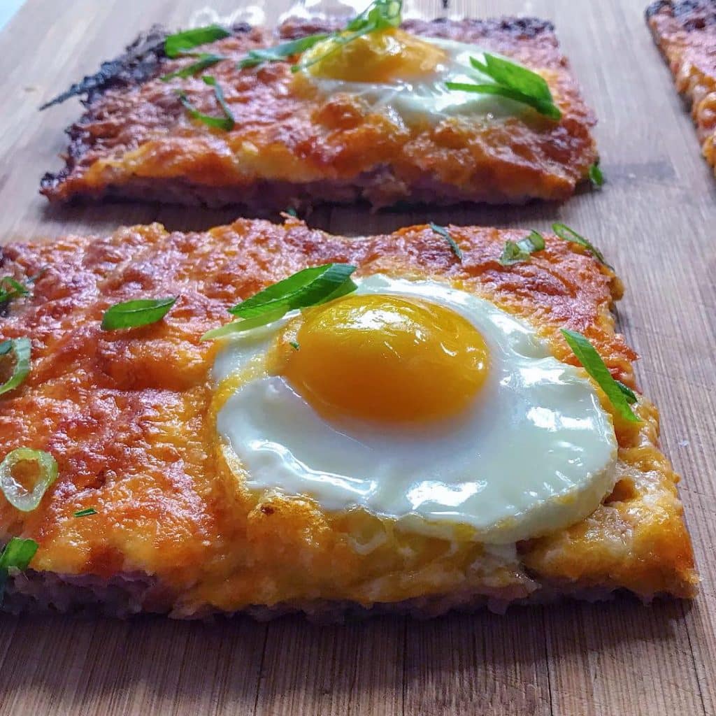 Keto Sausage Crust Breakfast Pizza