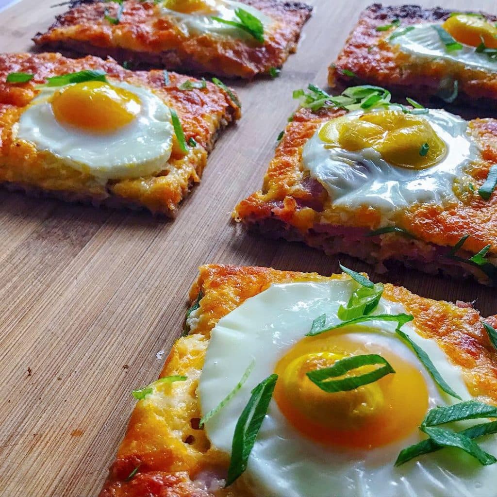 Keto Sausage Crust Breakfast Pizza