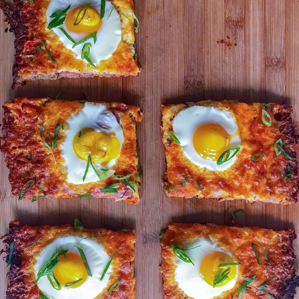 Keto Sausage Crust Breakfast Pizza