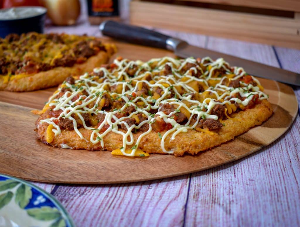 Mexican chicken crust keto pizza