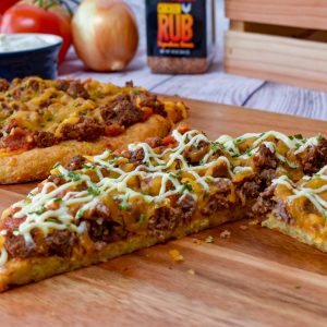 Mexican chicken crust keto pizza