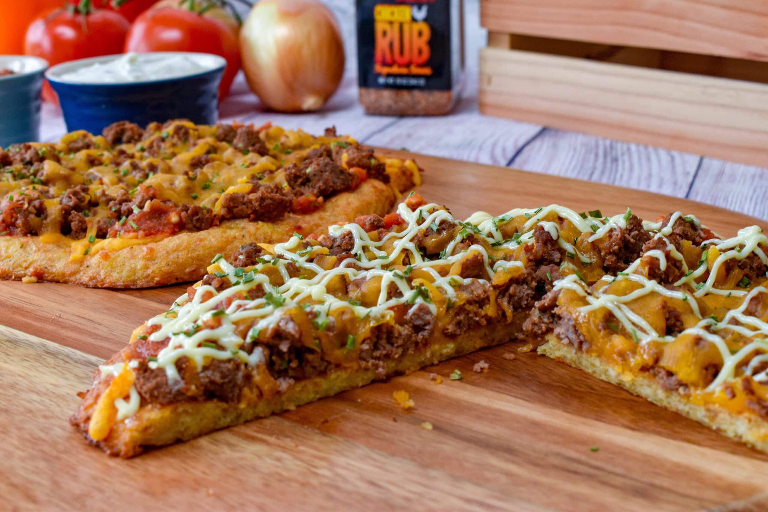 Mexican chicken crust keto pizza