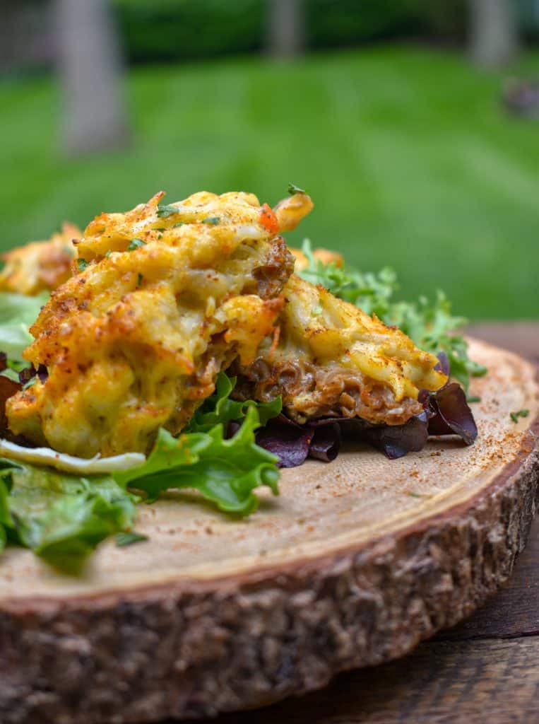 Chesapeake crab stuffed Morel Mushrooms