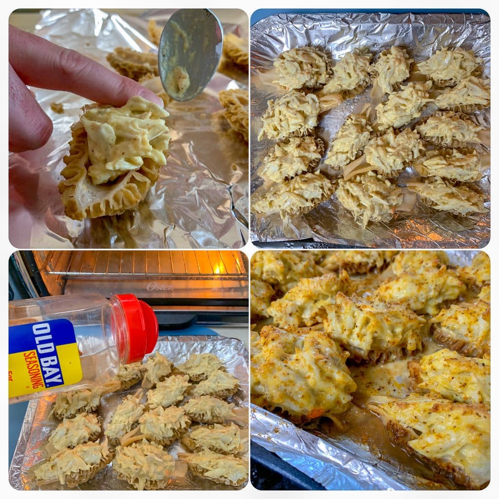 Chesapeake crab stuffed Morel Mushrooms