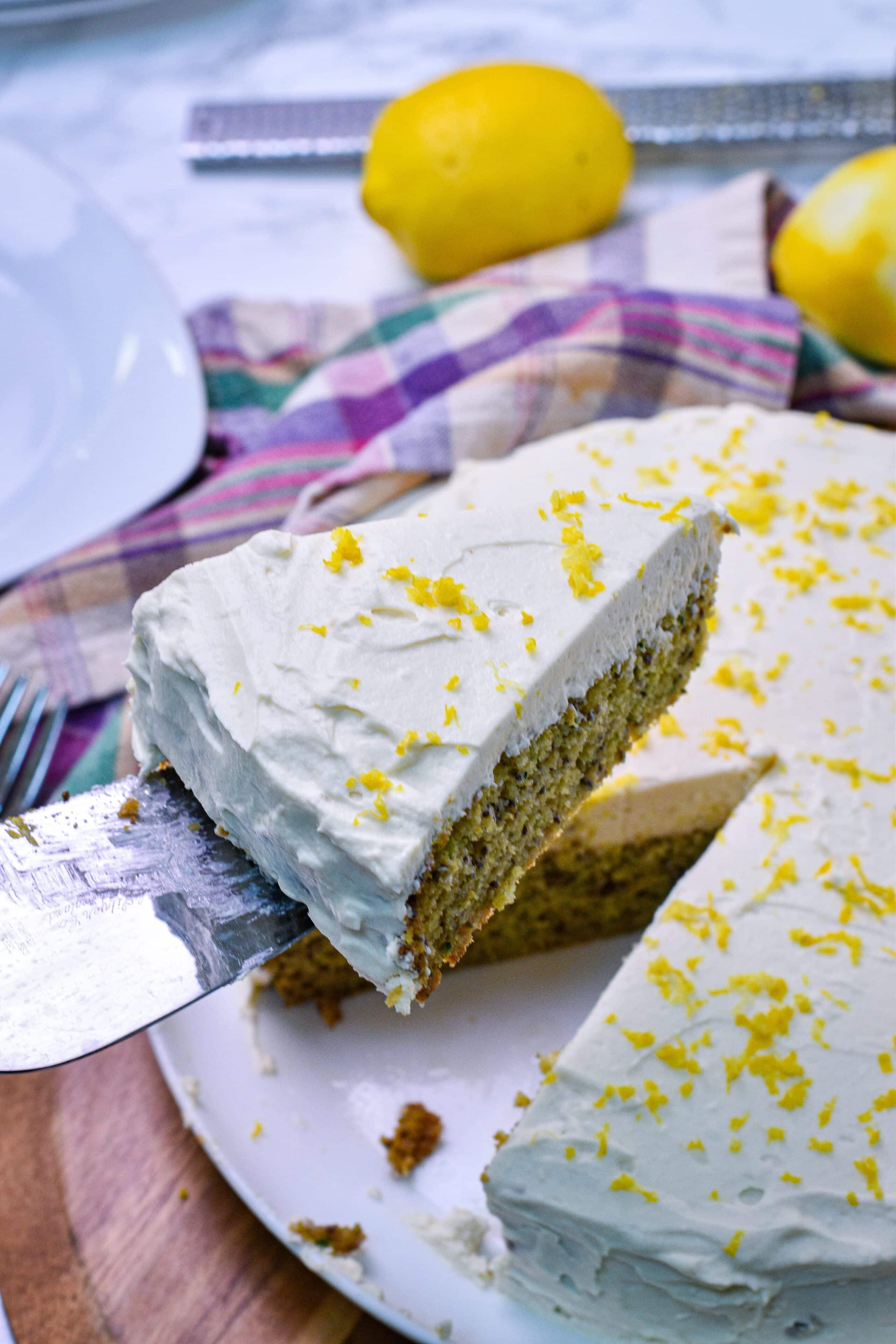 Lemon Zucchini Keto Olive Oil Cake