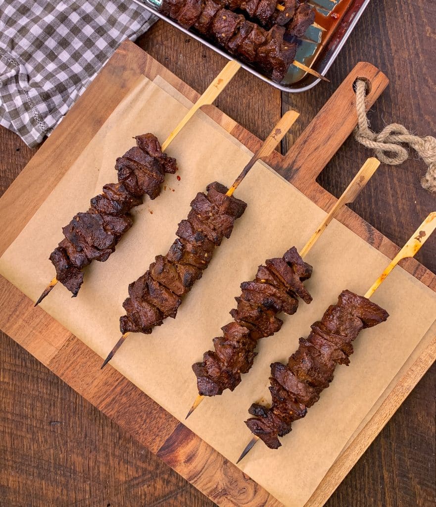 offal skewers beef heart