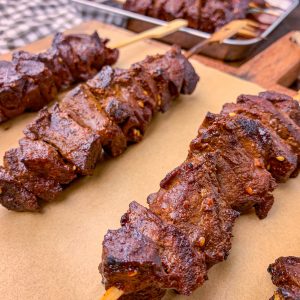 beef heart skewers