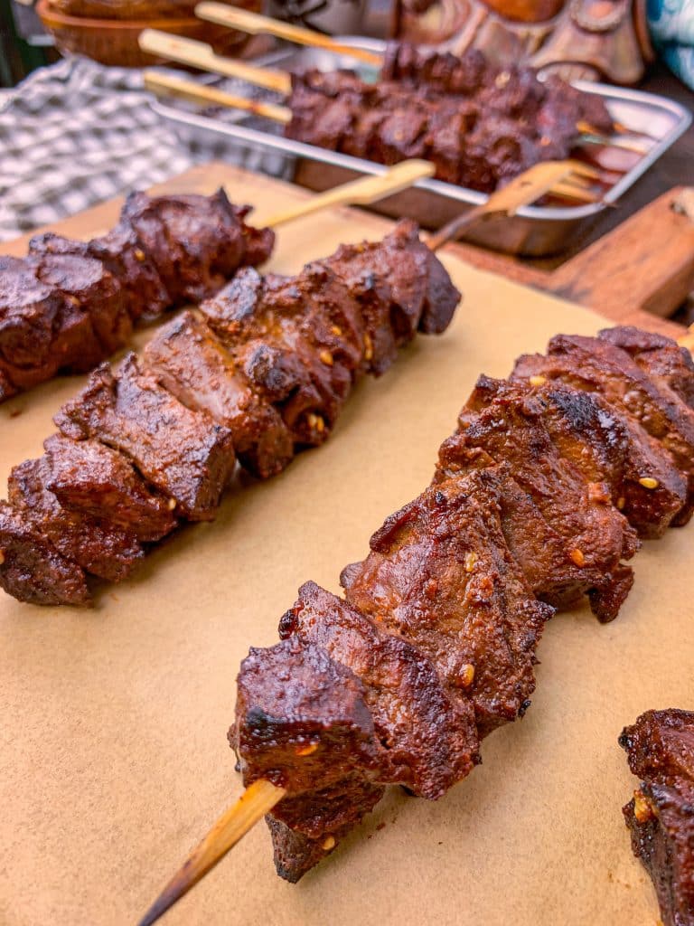 beef heart skewers