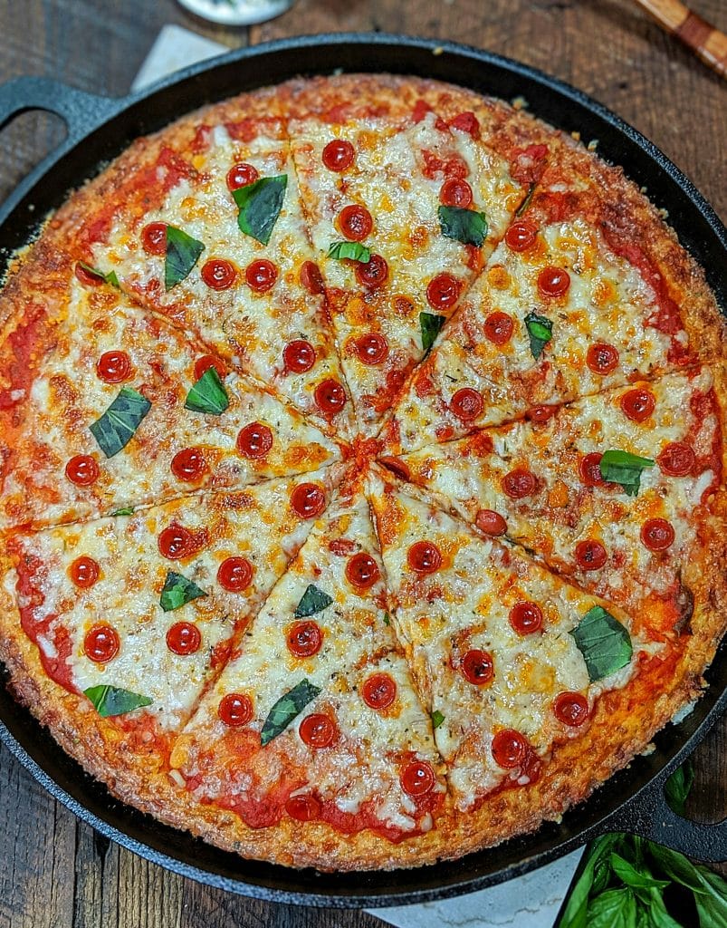 Sliced Keto Pan Piza-Pizza Hut Copycat