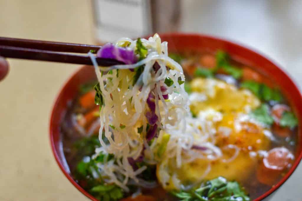 Miracle Noodles in Keto Hot Dog Ramen