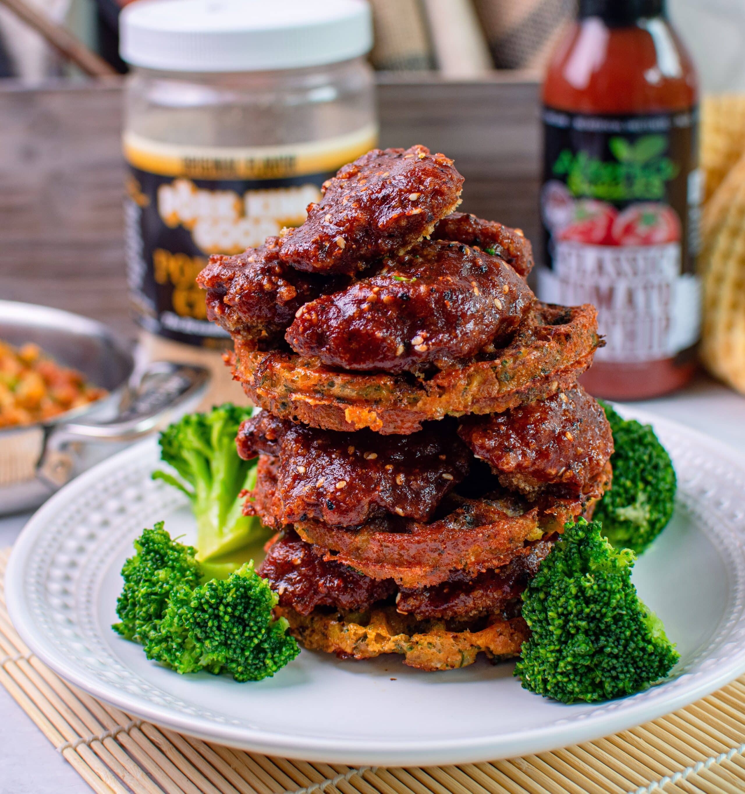 Low Carb General Tso Chicken & Waffles