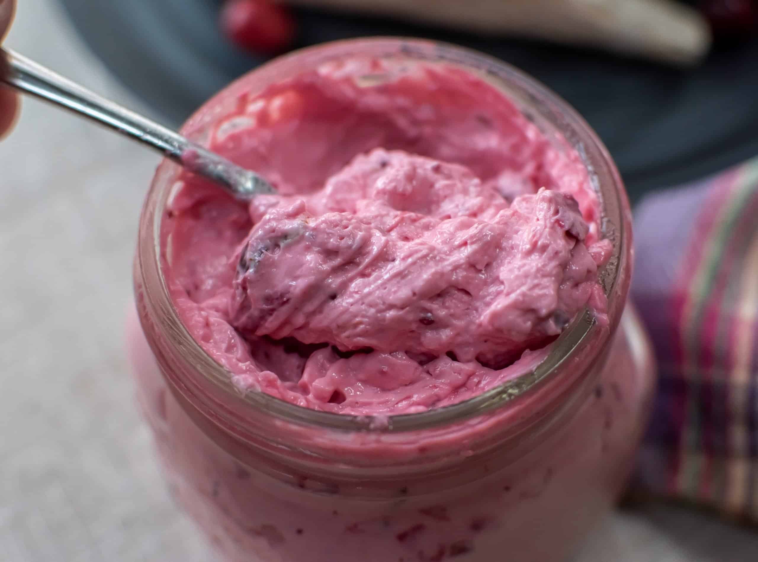 Jalapeno Cranberry Mayonnaise in mason jar
