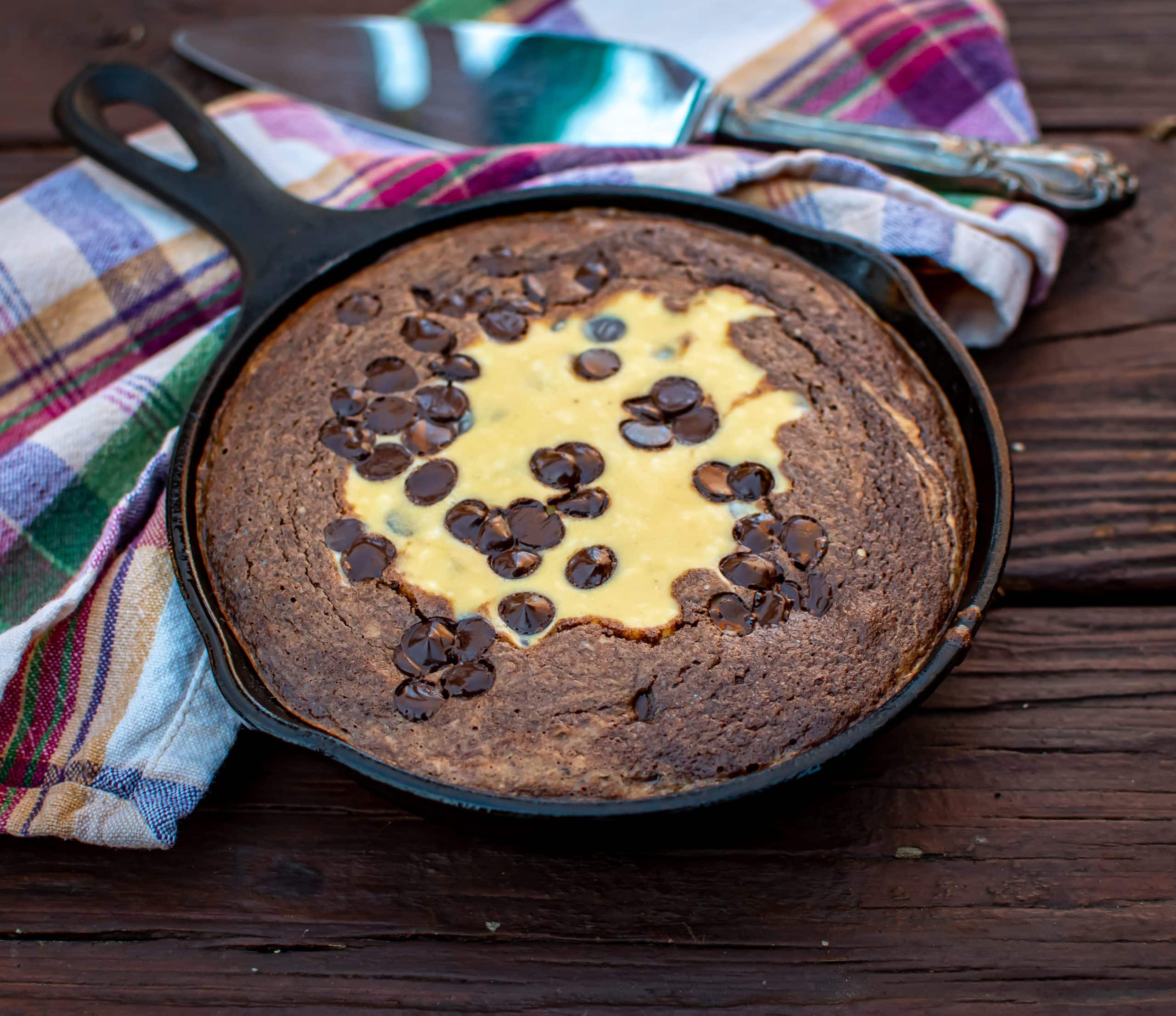 low carb black bottom brownie skillet