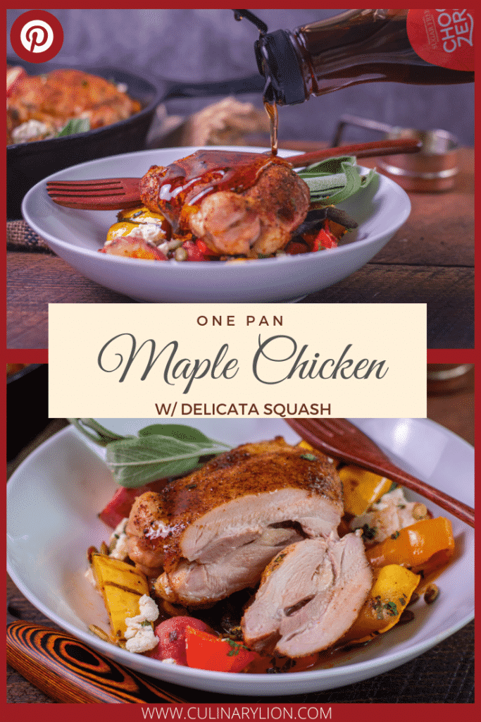 One Pan Maple Chicken with Delicata squash