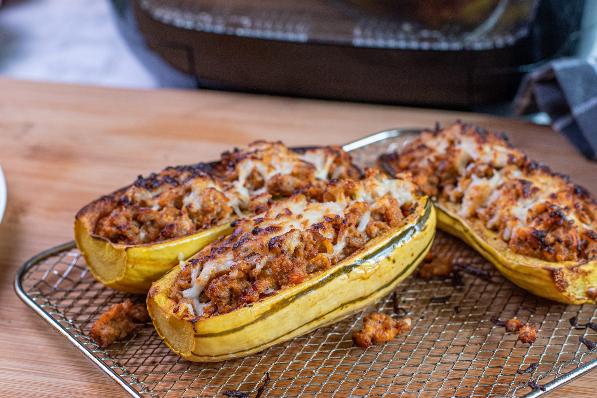 Keto Air Fryer Delicata Squash Boats Culinary Lion