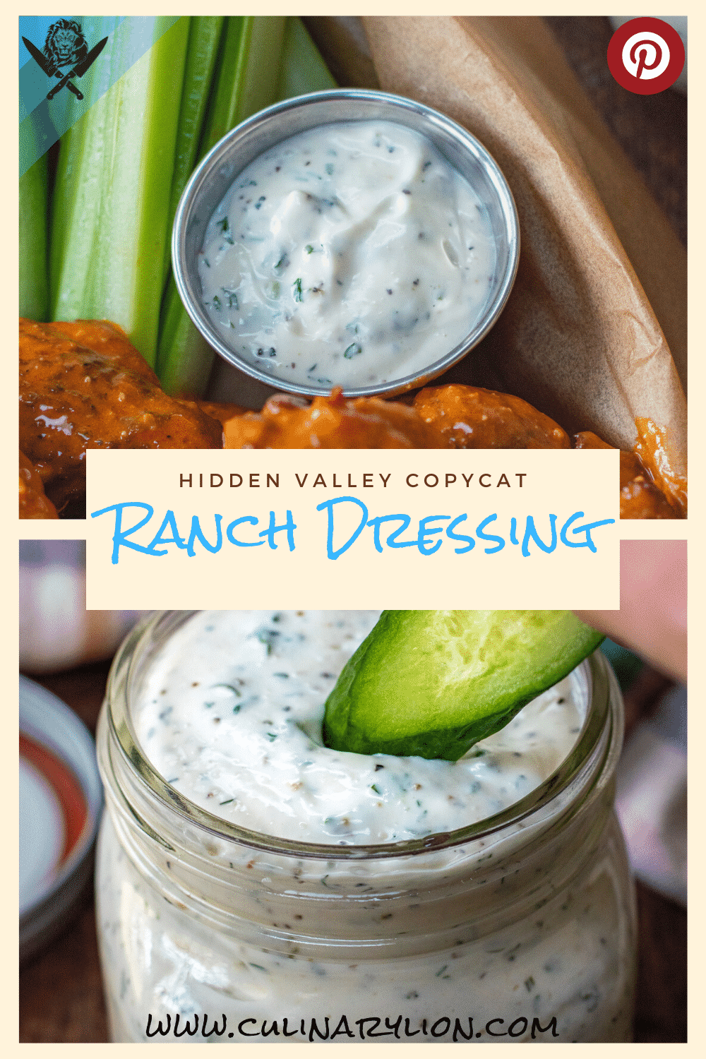 Keto Ranch Dressing Hidden Valley Copycat - Culinary Lion