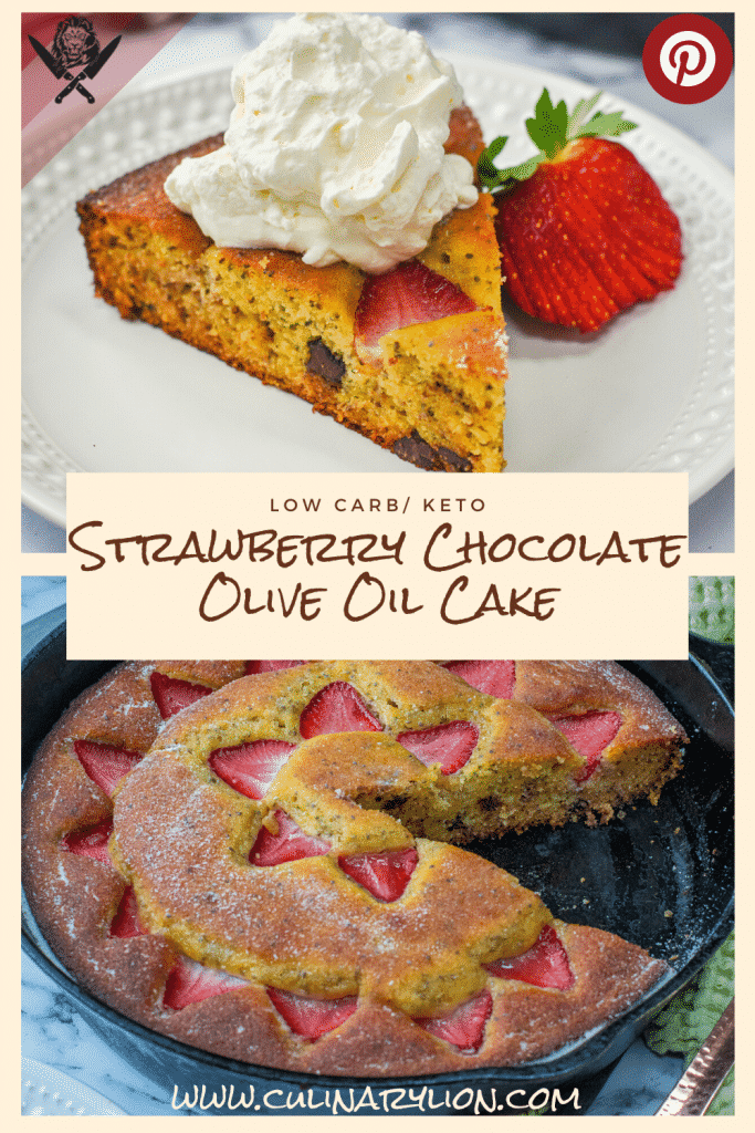 Strawberry chocolate olive oil cake recipe