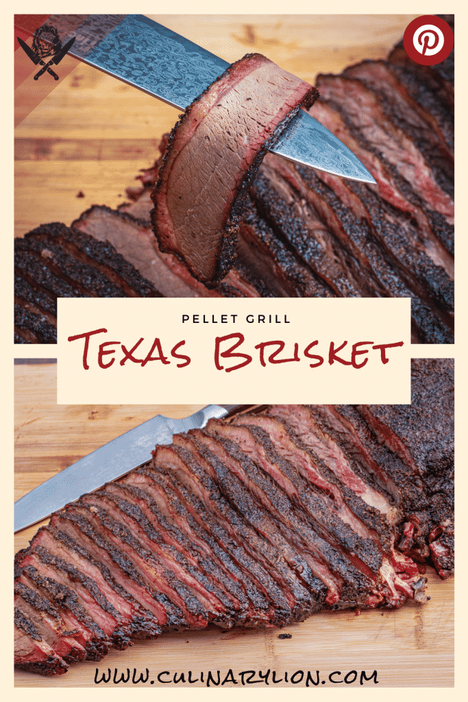 Texas brisket cooked on a pellet grill pinterest