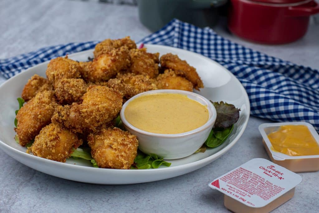 chick fil a copycat sauce recipe with nuggets made with pork rind crumbs