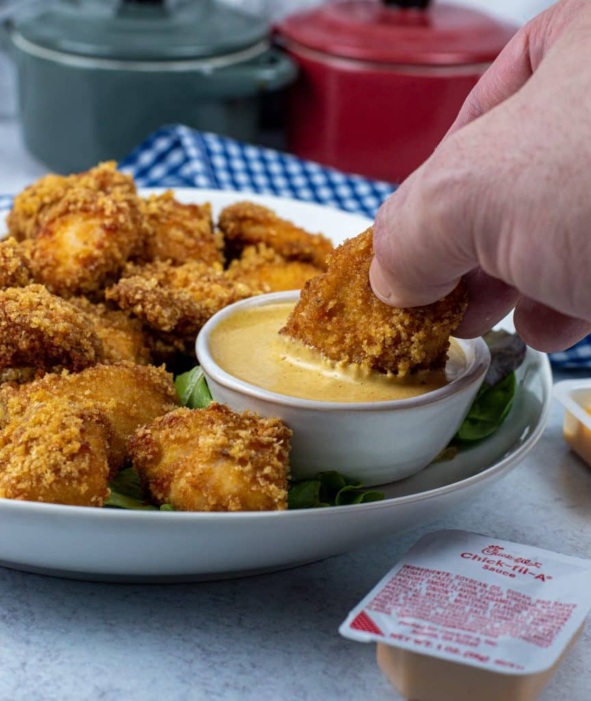 keto copycat chicken nuggets with chick fila dipping sauce