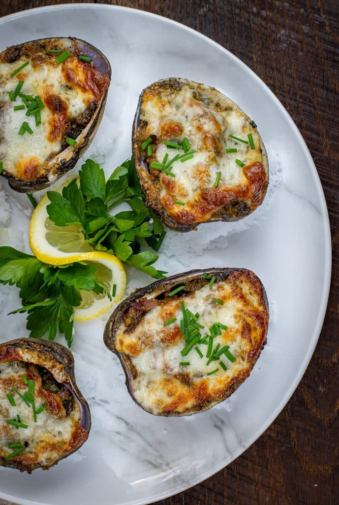 jumbo keto clams casino w/ provolone cheese