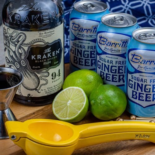 Keto Kraken Rum Cocktail AKA Dark & Stormy Culinary Lion