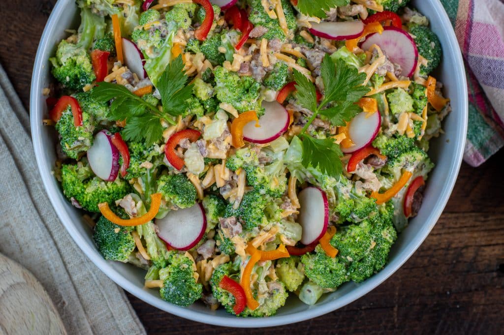 keto bacon cheddar ranch Broccoli salad