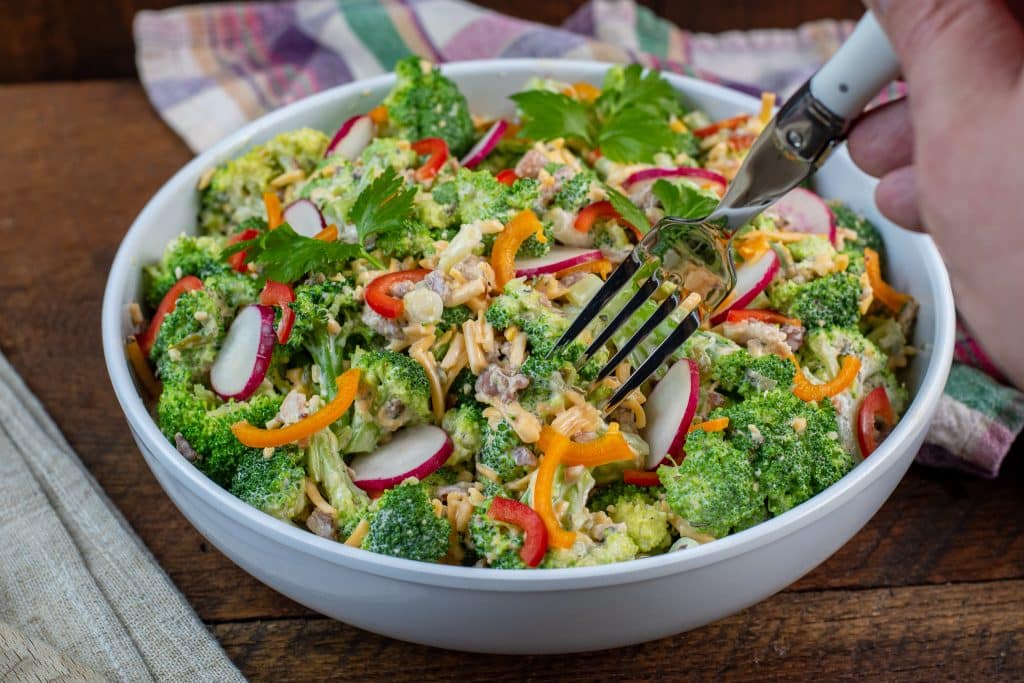 Keto broccoli salad with ranch seasoning