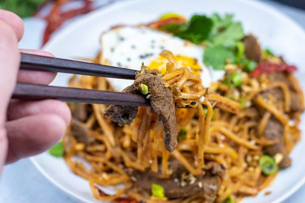 Keto Beef Lo Mien with Palmini Noodles Hearts of palm