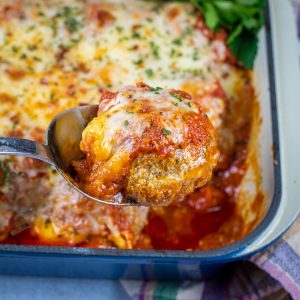 Low Carb Meatballs in marinara sauce