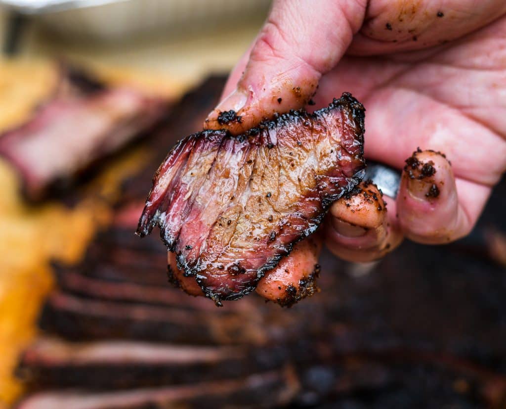 peice of Pellet Grill Brisket Texas Style