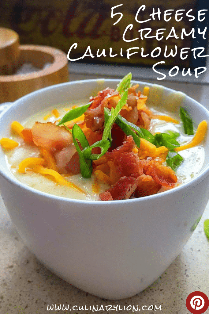 5 cheese creamy cauliflower soup low carb recipe