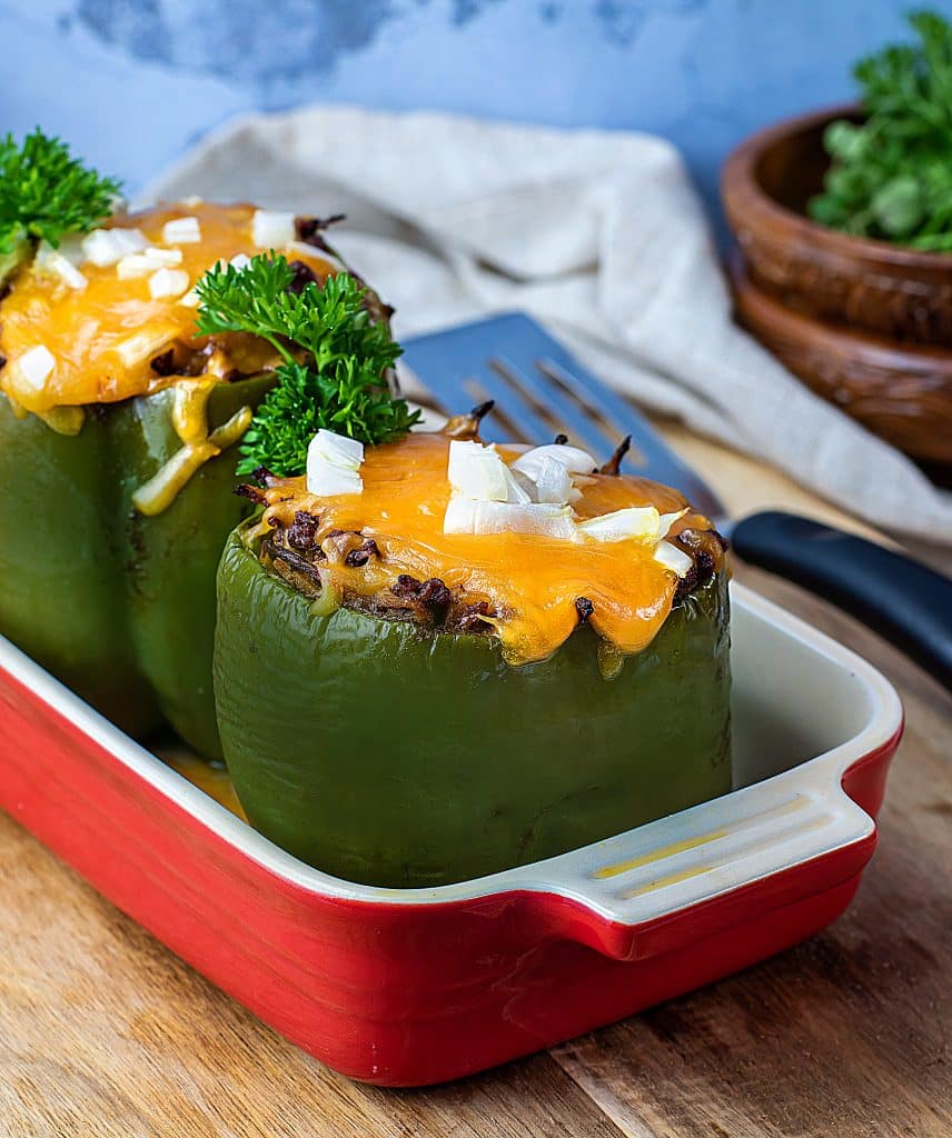 Cincinnati Chili stuffed peppers