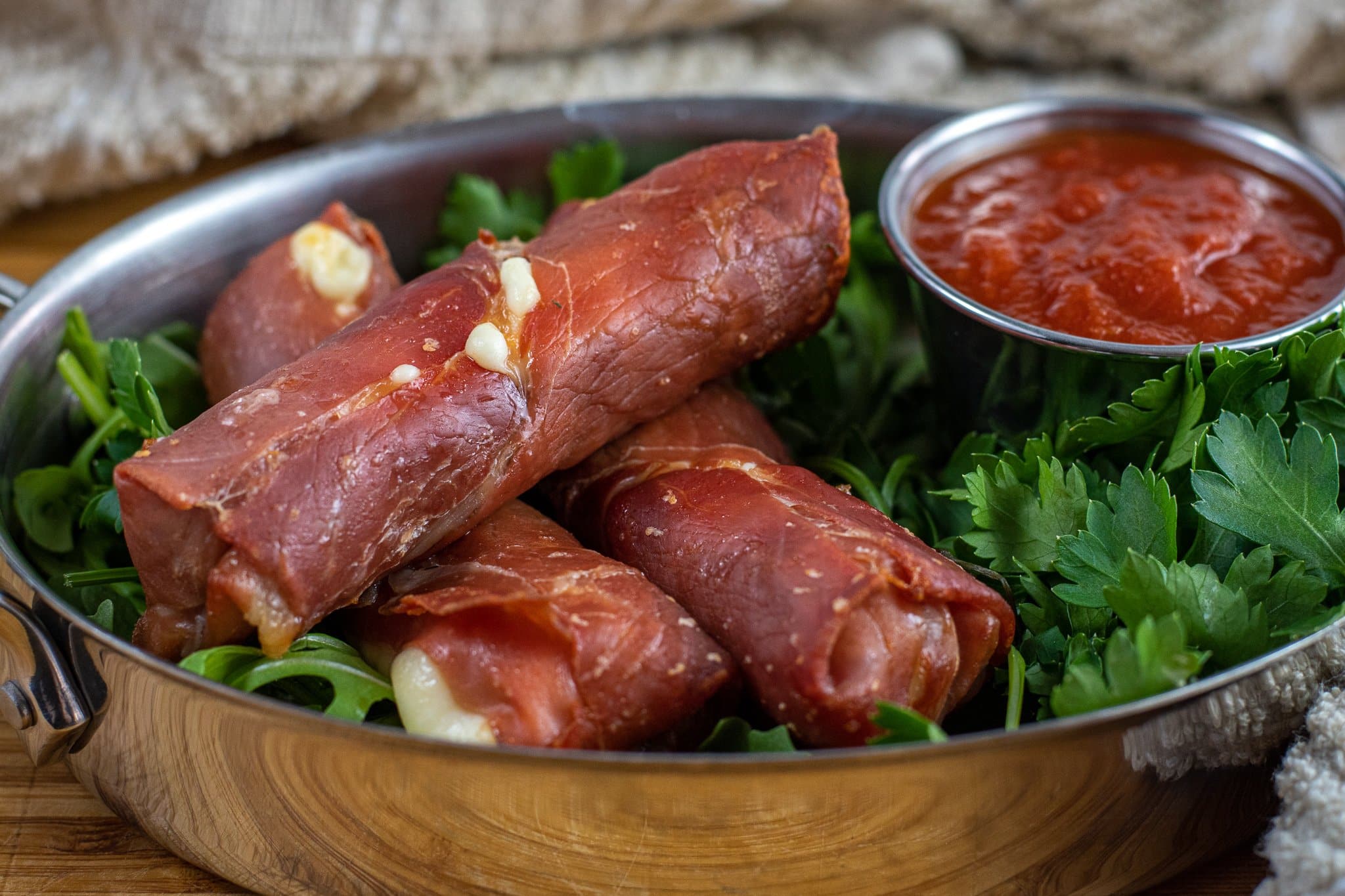 Air Fried Prosciutto Mozzarella Sticks
