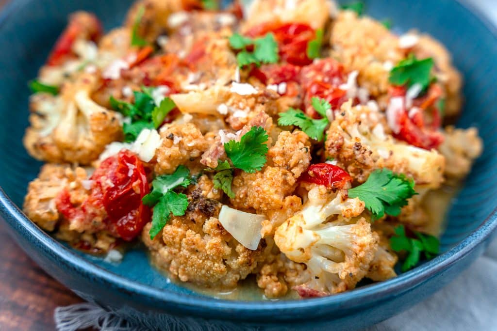 tiktok viral baked feta recipe made with cauliflower