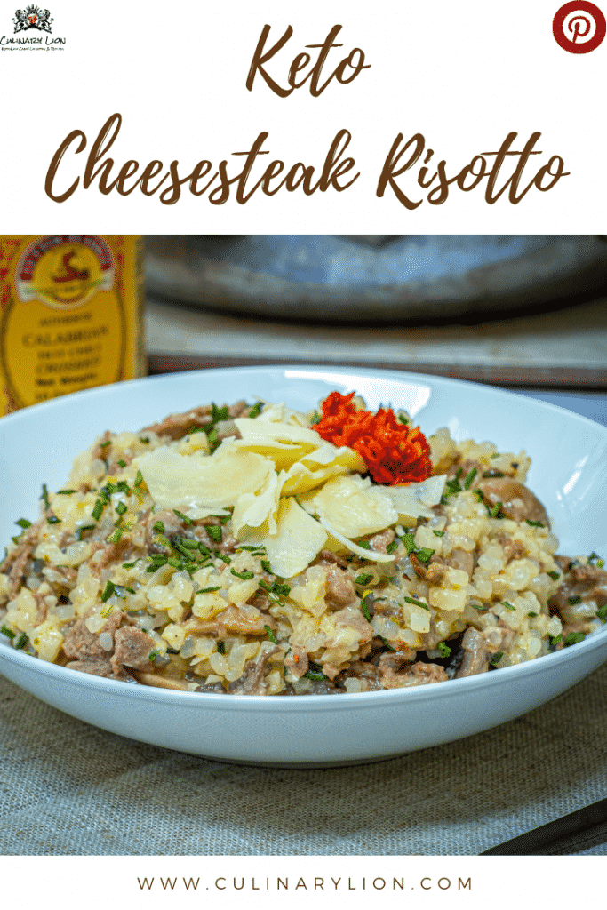 keto Cheesesteak risotto made with miracle rice