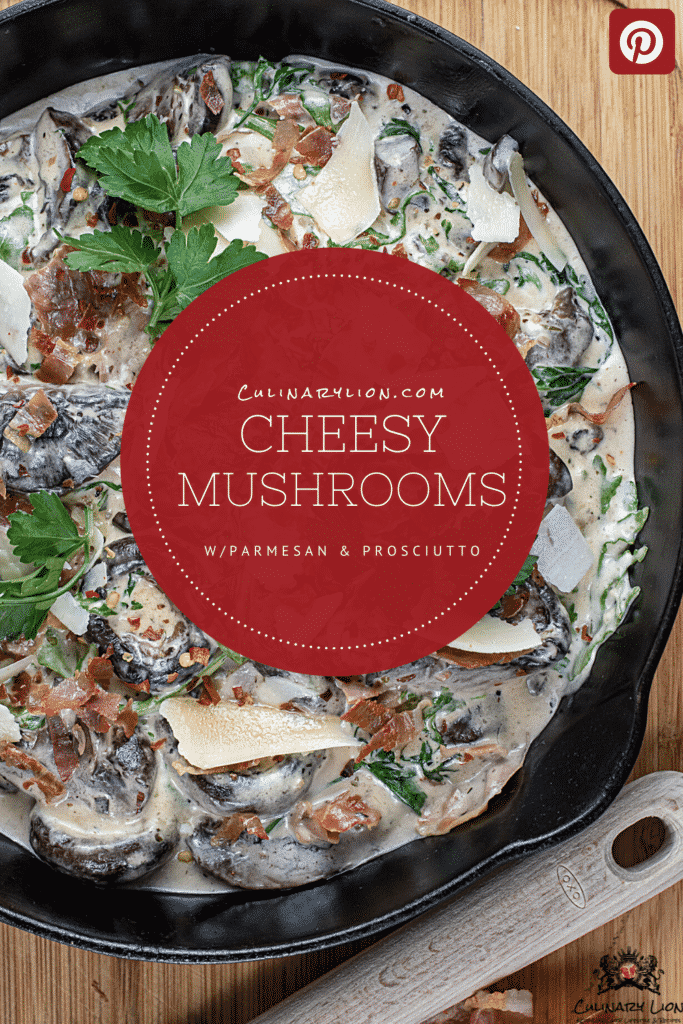 cheesy mushrooms with parmesan and Prosciutto recipe
