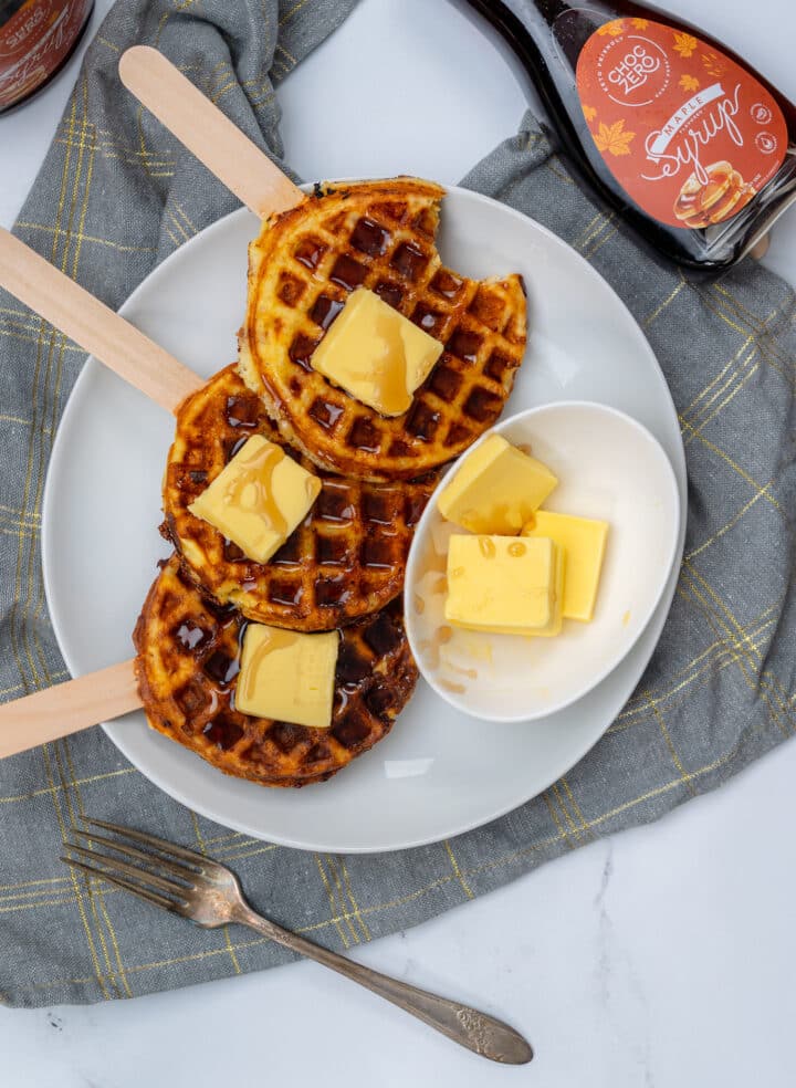 Best Keto Breakfast Chaffles on a Stick - Culinary Lion