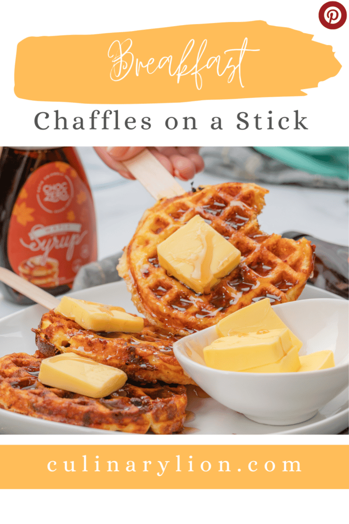 breakfast Chaffle sticks with syrup