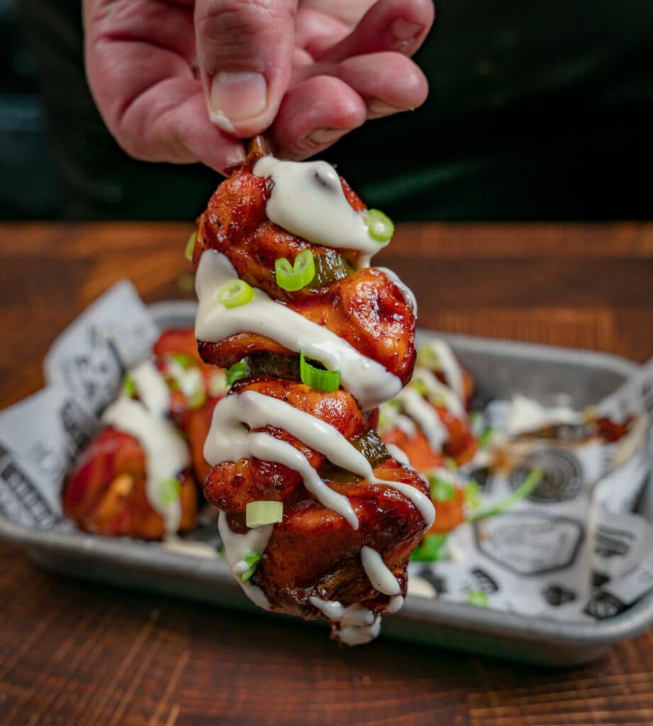 chicken bacon jalapeno skewers with ranch