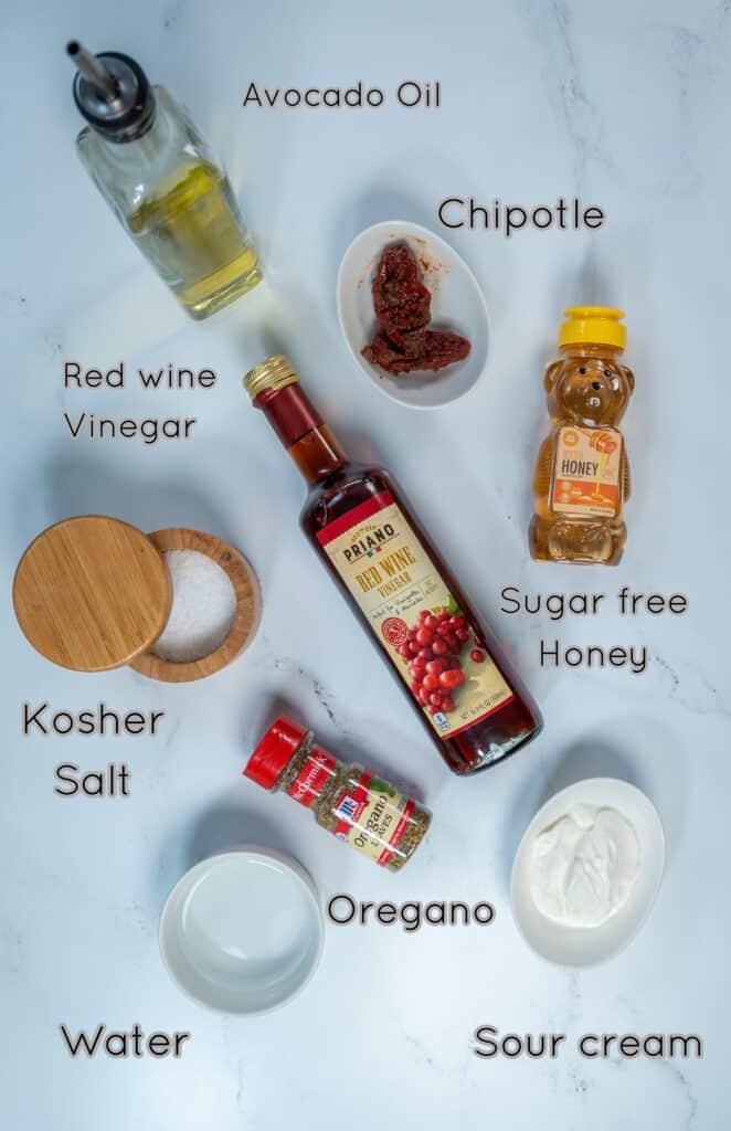 ingredients to make chipotle honey vinaigrette